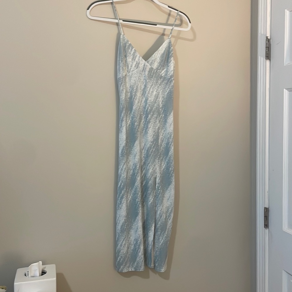 Blue Midi Pattern Dress New
